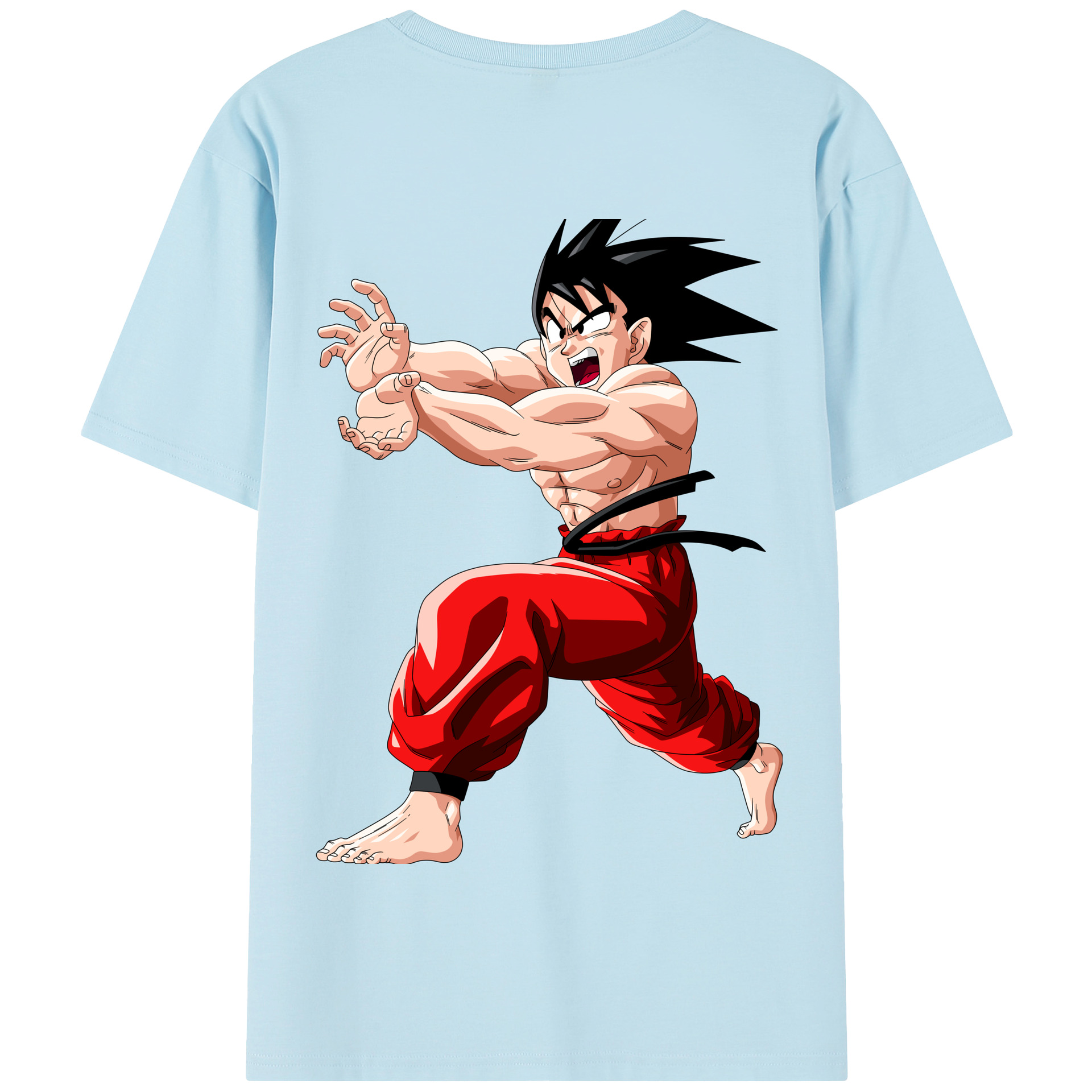 （画像用） ドラゴンボール 孫悟空（そん ごくう）Son Goku カカロット DRAGON BALL Kakarotto 綿100％半袖Tシャツ（背面プリント）